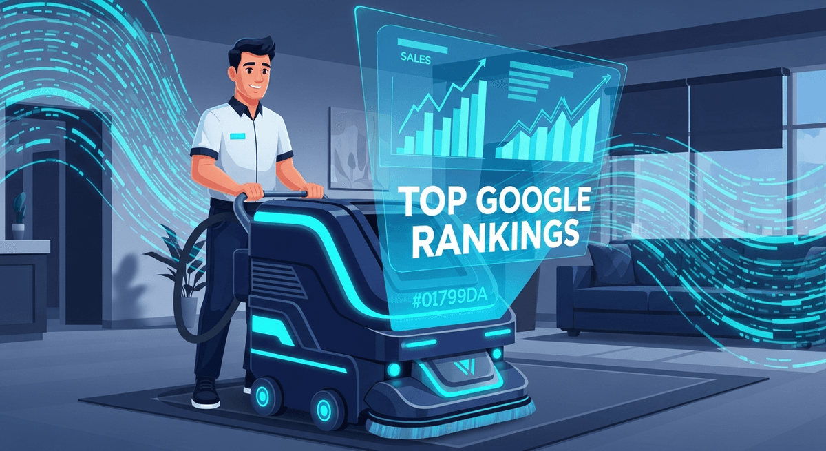 Carpet Cleaning SEO Cartoon